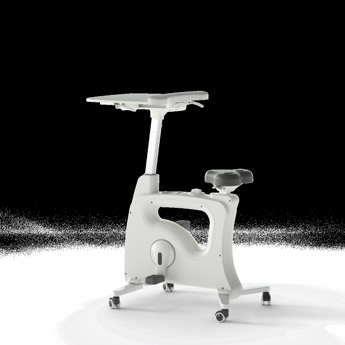 V9 Home Office All-in-One Desk Bike Workstation, White