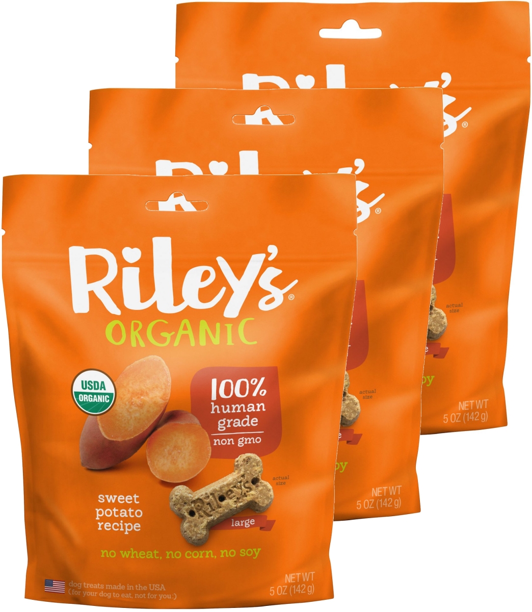 Rileys Organics 192959808940 Sweet Potato Large Bone Dog Treats, 5 Oz - Pack Of 3