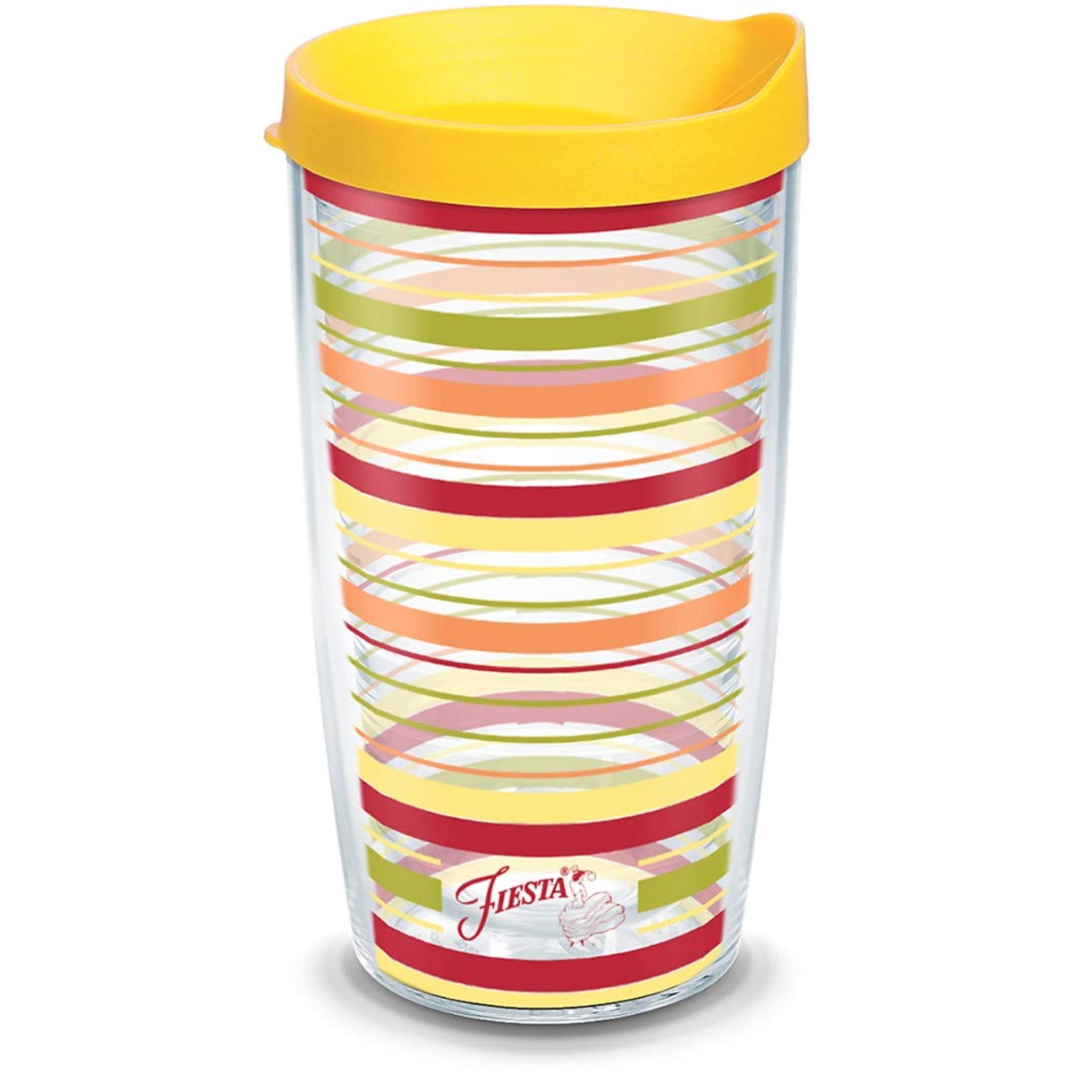 093597365089 Fiesta Sunny Stripes 16 Oz Tumbler With Lid
