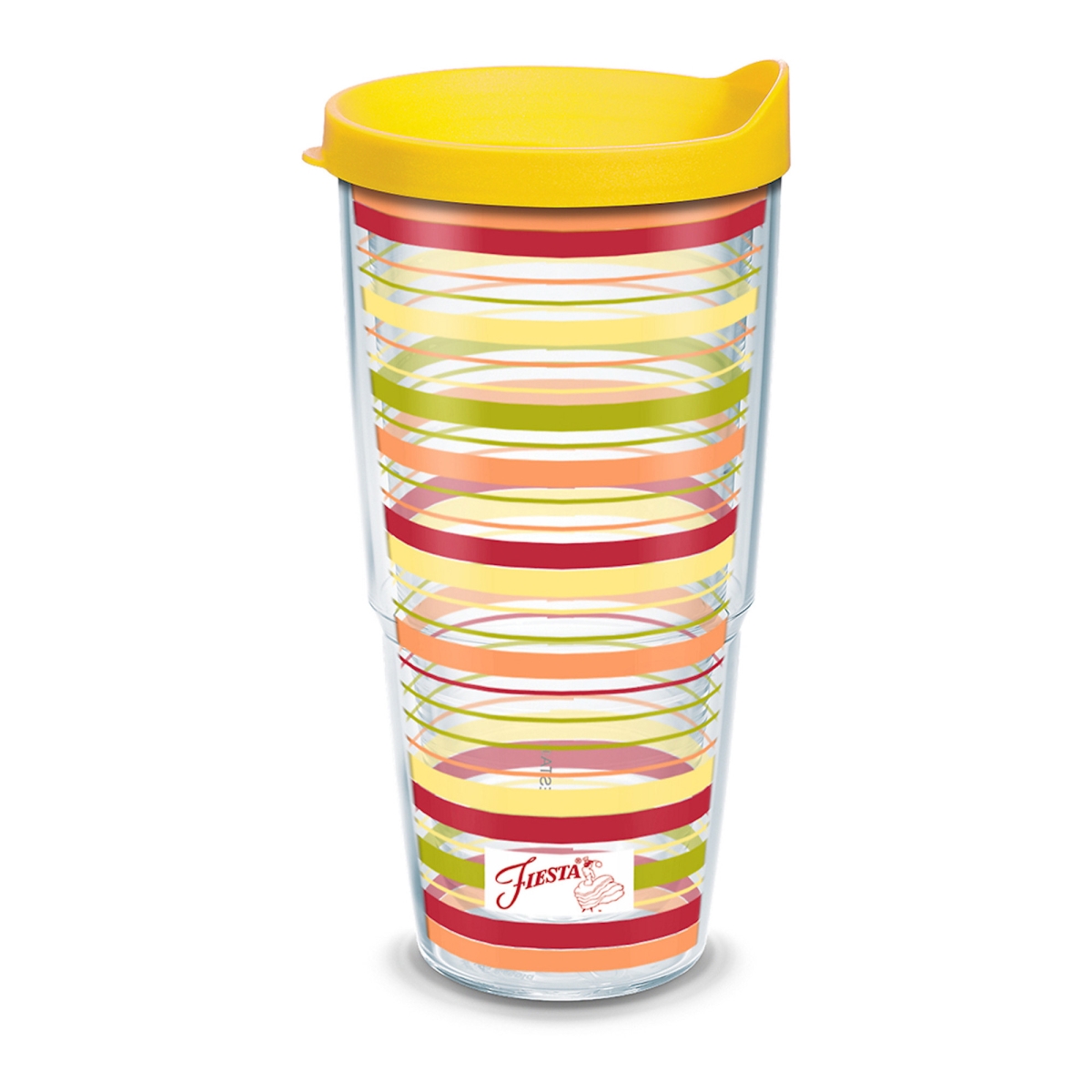 093597365096 Fiesta Sunny Stripes 24 Oz Tumbler With Lid