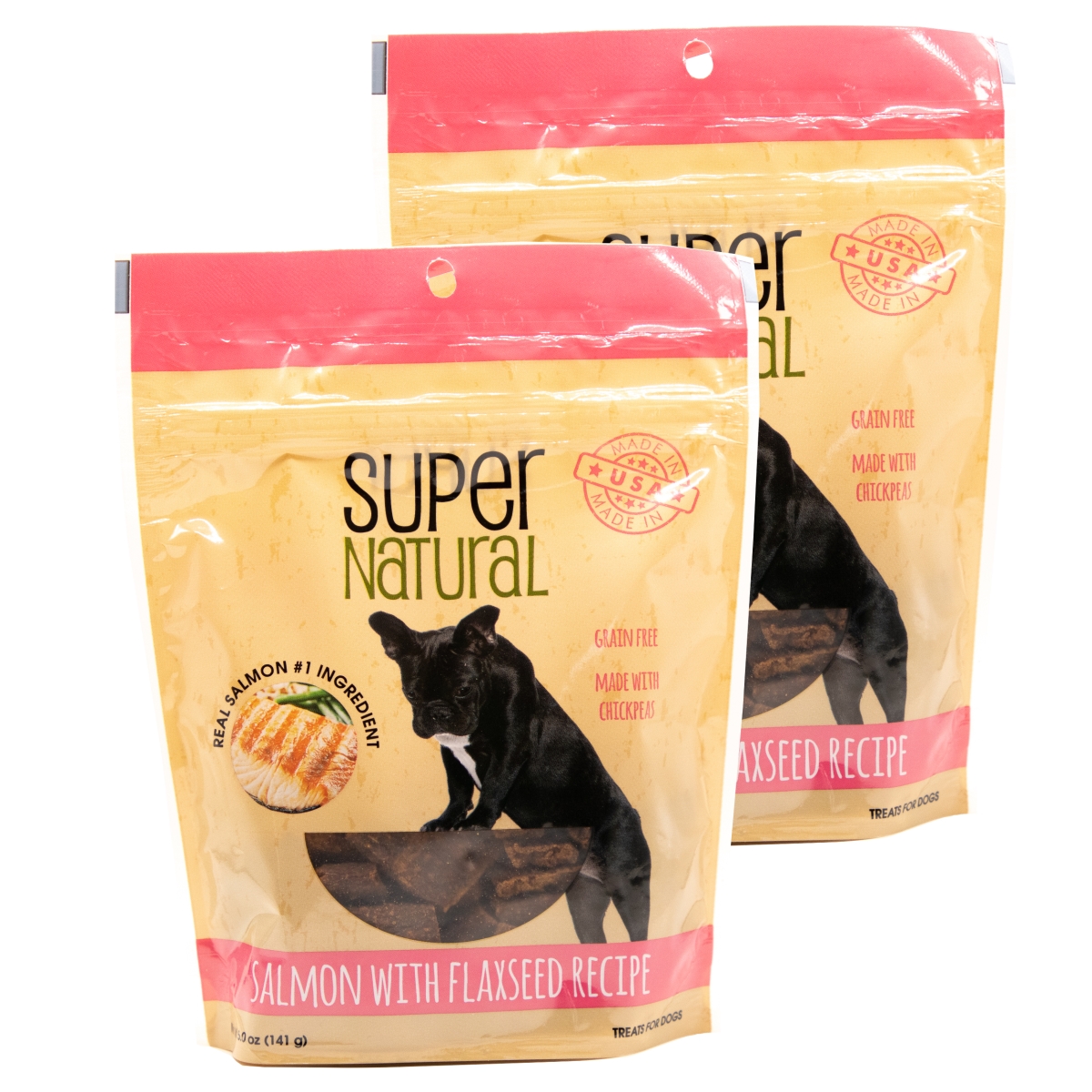 192959810066 5 Oz Salmon With Flaxseed Recipe Dog Treats - Pack Of 2