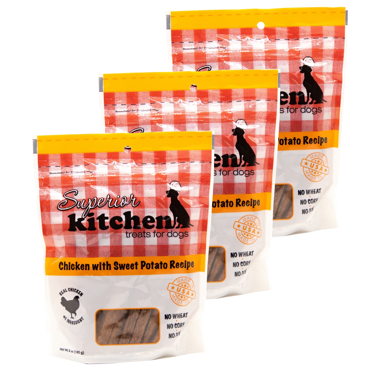 192959810165 5 Oz Chicken With Sweet Potato Recipe Dog Treats - Pack Of 3