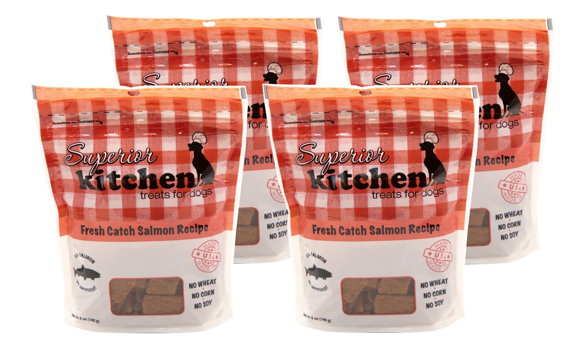 192959810202 5 Oz Fresh Catch Salmon Recipe Dog Treats - Pack Of 4