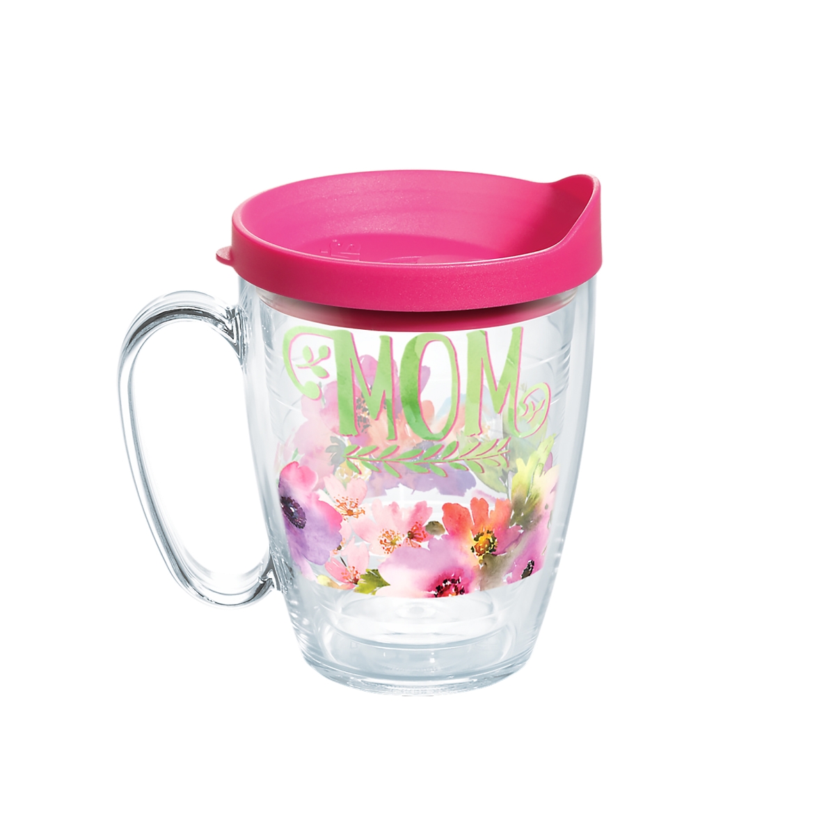 888633657064 Mom Watercolor Floral 16 Oz Coffee Mug With Lid