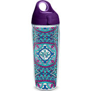 888633531616 24 Oz Kaleidoscope Yoga Lotus Water Bottle With Lid