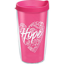 888633531845 16 Oz American Cancer Society Hope Heart Tumbler With Lid
