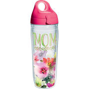 888633557647 24 Oz Mom Watercolor Floral Water Bottle With Lid