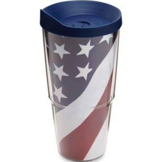 093597618017 24 Oz American Flag Colossal Tumbler With Lid