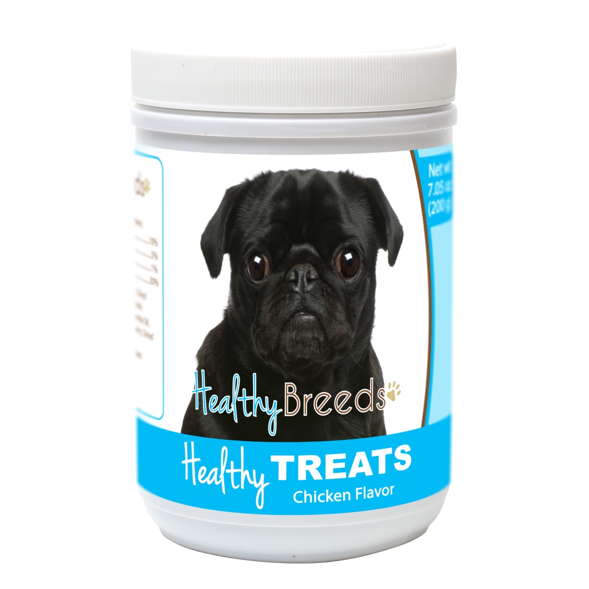 Pug Healthy Soft Chewy Dog Treats, Black
