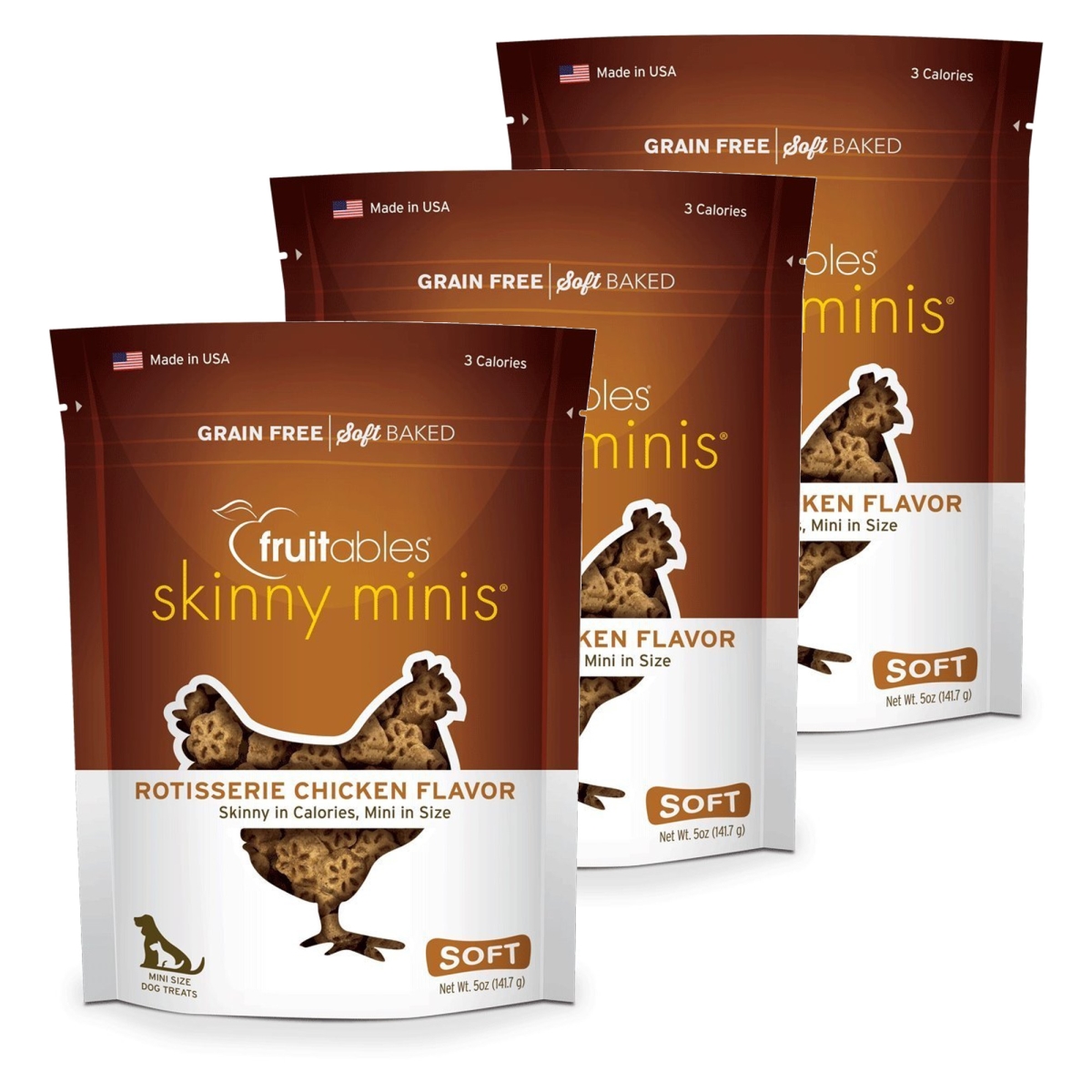 192959801095 5 Oz Skinny Minis Rotisserie Chicken Chewy Dog Treats - Pack Of 3
