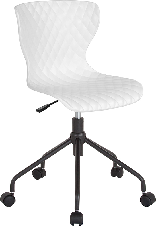 Lf-7-07a-wh-gg Brockton Contemporary White Plastic Task Chair, 31.5 - 33.5 X 25 X 25 In.