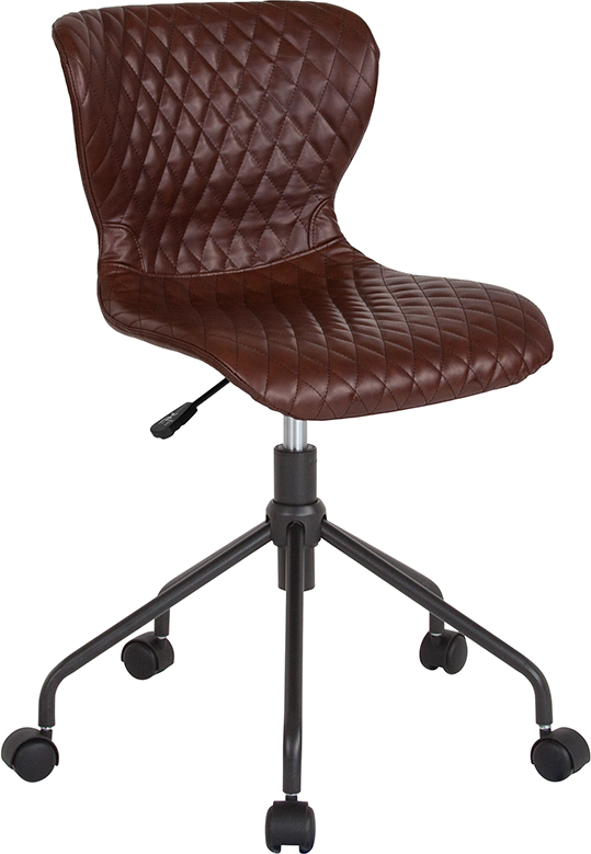 Lf-9-07-brn-gg Somerset Home & Office Upholstered Task Chair - Brown Vinyl, 31.25 - 33.5 X 25 X 25 In.
