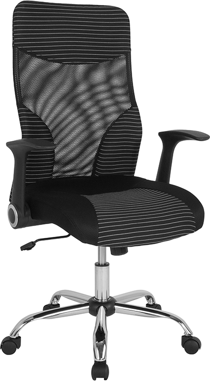 Lf-w-83a-gg Milford High-back Office Chair With Contemporary Mesh - Black & White, 42 - 44.5 X 25 X 25 In.