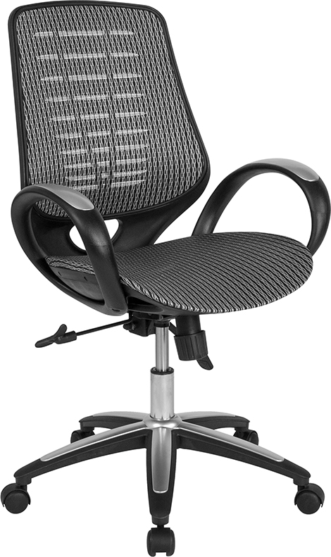 Lf-x-11-gg Newton High-back Office Chair With Contemporary Mesh - Gray, 37.5 - 40 X 25 X 25.5 In.