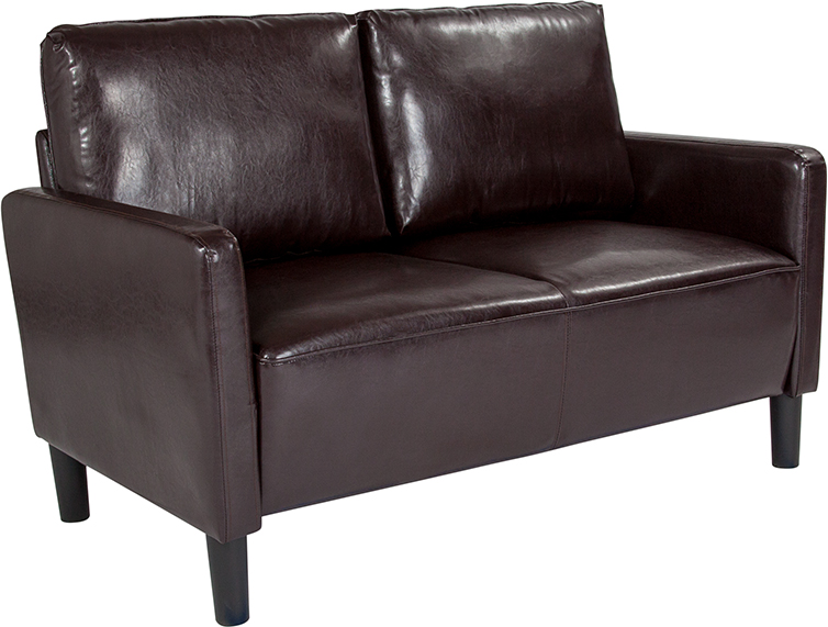 Sl-sf918-2-brn-gg Washington Park Upholstered Loveseat - Brown Leather, 34.75 X 55.25 X 30.5 In.
