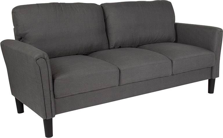 Sl-sf920-3-dgy-f-gg Bari Upholstered Sofa - Dark Gray, 38 X 73.25 X 30.25 In.