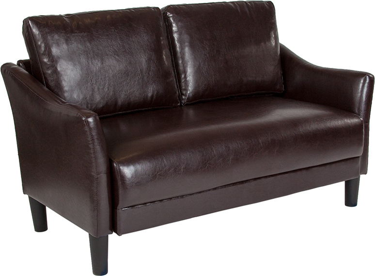 Sl-sf915-2-brn-gg Asti Upholstered Loveseat - Brown Leather, 35 X 57.5 X 30.5 In.