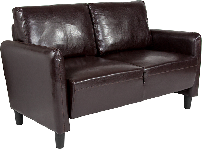 Sl-sf919-2-brn-gg Candler Park Upholstered Loveseat In Brown Leather
