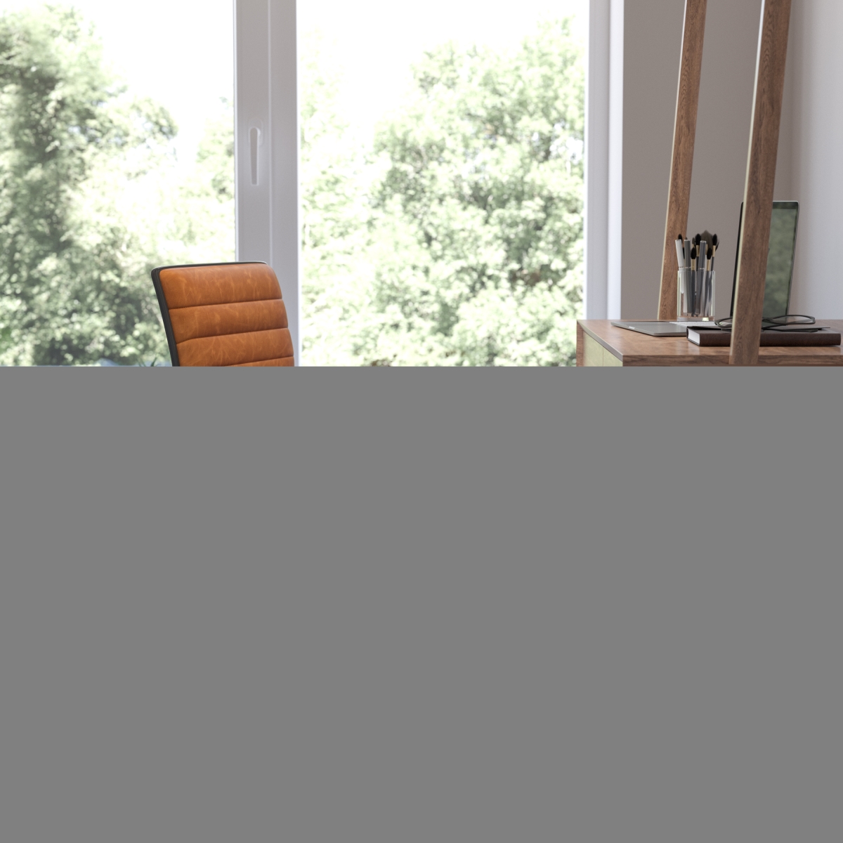 DS-512B-BR-BK-GG Low Back Designer Armless Ribbed Swivel Task Office Chair with Black Frame & Base, Brown