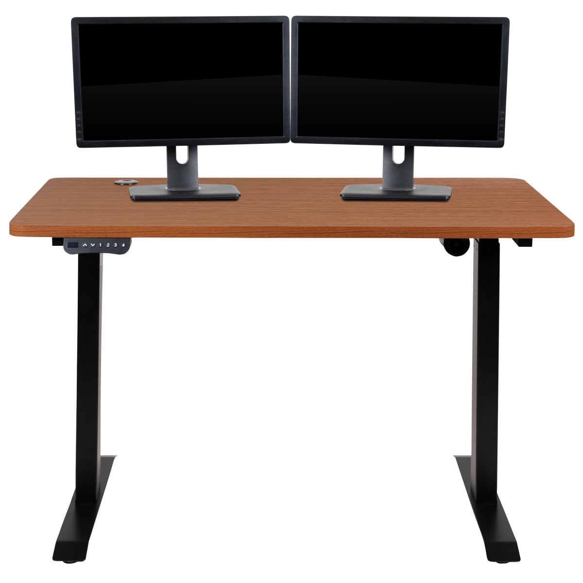 NAN-TG-2046-R-GG 48 x 24 in. Electric Height Adjustable Standing Desk Table Top, Mahogany