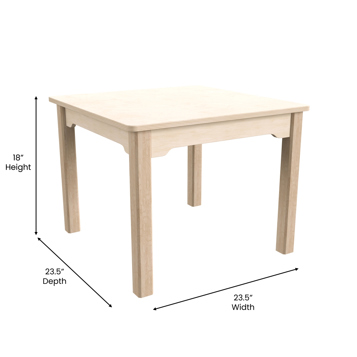 Picture of Flash Furniture MK-ME088008-GG 23.5 x 18 in. Bright Beginnings Commercial Grade Wooden Square Preschool Classroom Activity Table, Beech