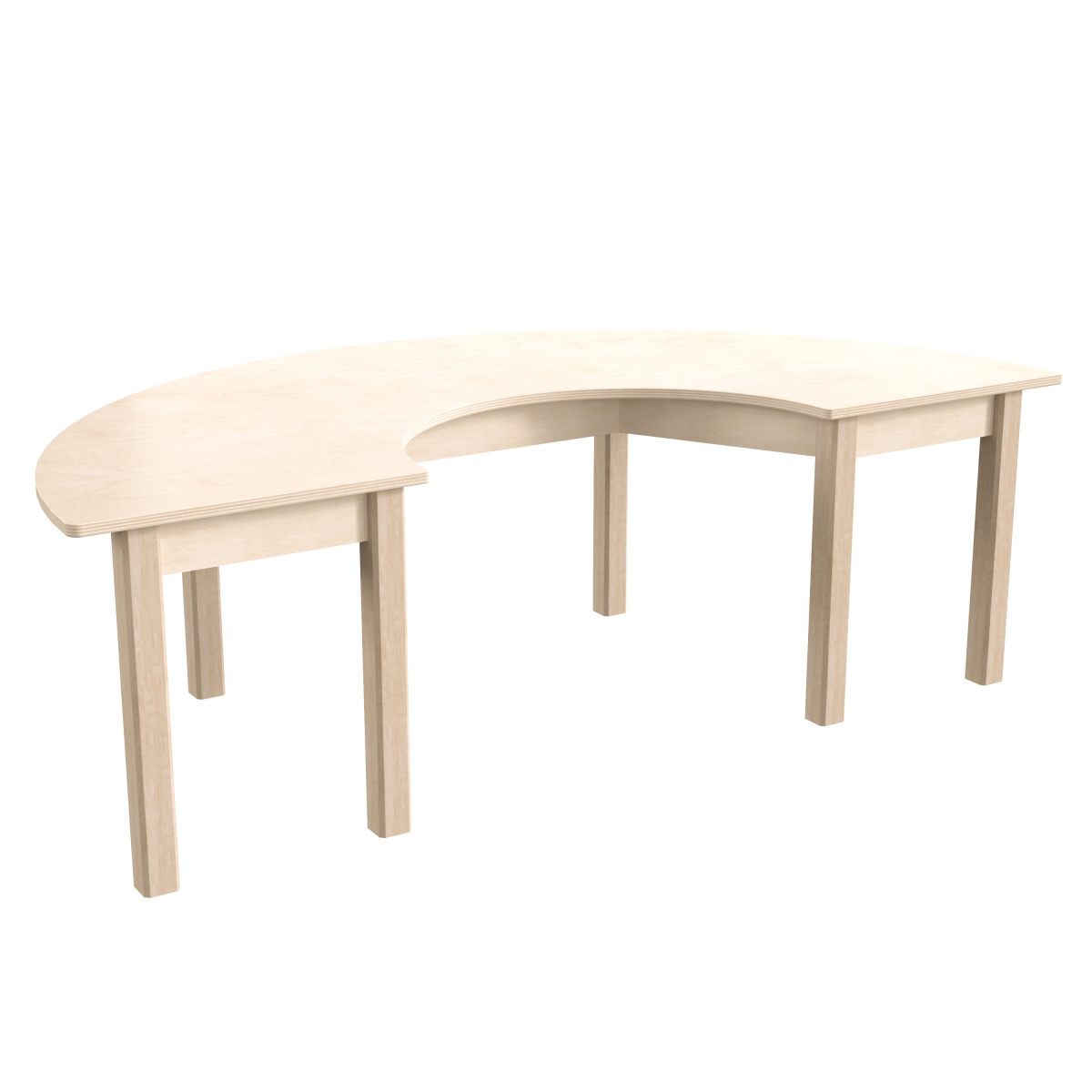 Picture of Flash Furniture MK-ME088014-GG 29.5 x 59 x 18 in. Bright Beginnings Commercial Grade Wooden Half Circle Preschool Classroom Activity Table, Beech
