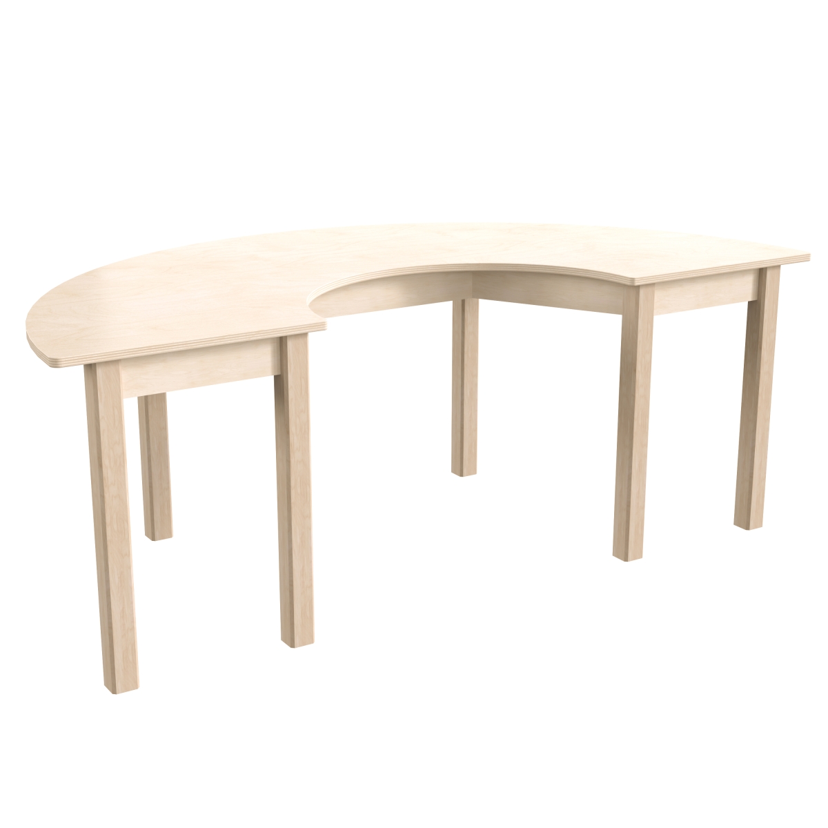 Picture of Flash Furniture MK-ME088015-GG 29.5 x 59 x 21 in. Bright Beginnings Commercial Grade Wooden Half Circle Preschool Classroom Activity Table, Beech