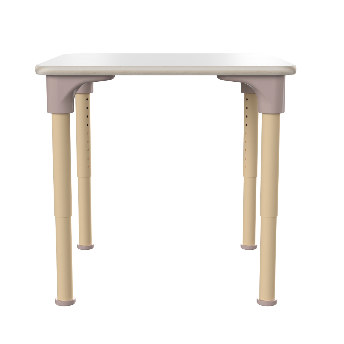Picture of Flash Furniture MK-ME088024-GG 24 in. Bright Beginnings Square Commercial Grade Wooden Adjustable Height Classroom Activity Table - Metal Legs Adjust From 15-23 in.&#44; Beech & White