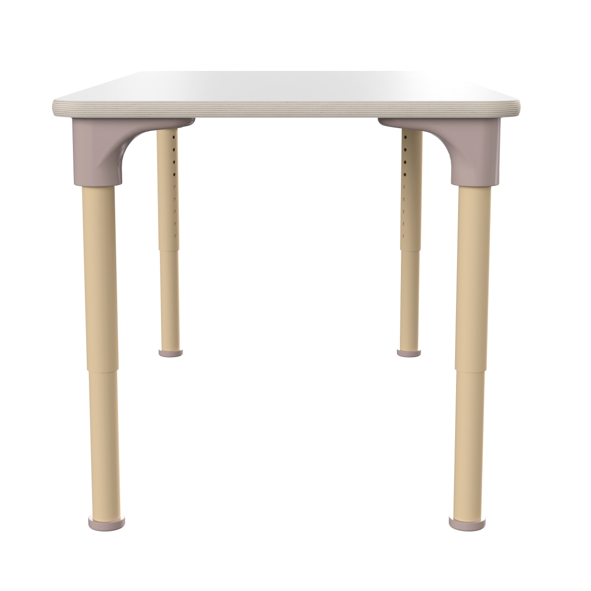 Picture of Flash Furniture MK-ME088026-GG 23.5 x 47 in. Bright Beginnings Commercial Wooden Rectangle Adjustable Height Classroom Activity Table - Metal Legs Adjust From 15-23 in.&#44; Beech & White