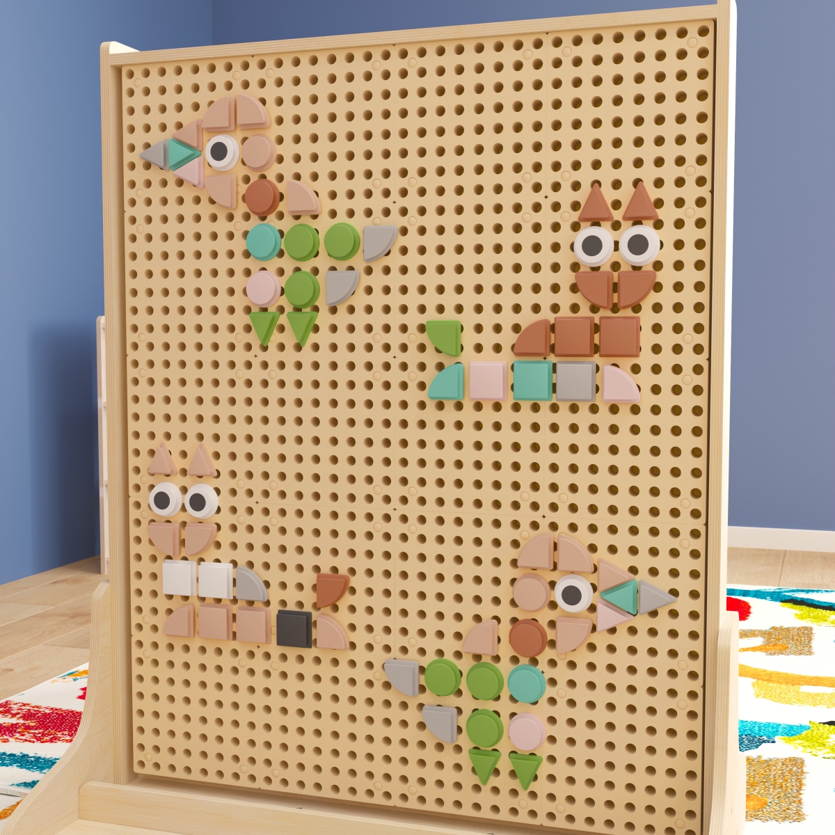 MK-ME14702-GG Bright Beginnings Commercial Grade Shape Set for Modular Steam Wall Systems, Pastel & Multi Color - 256 Piece