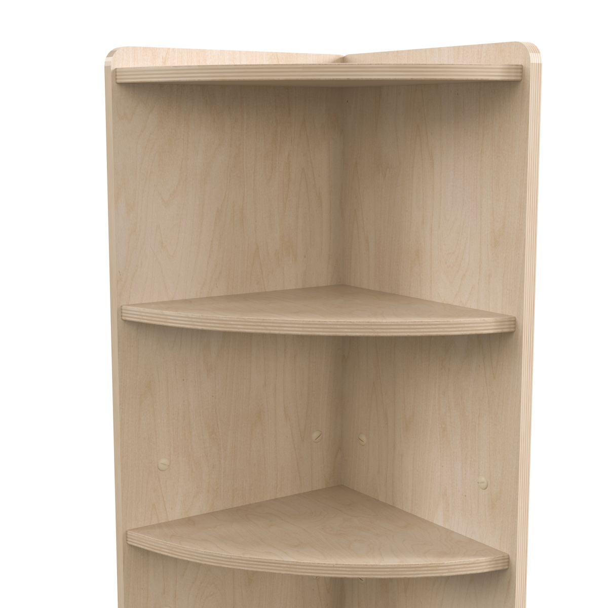 Picture of Flash Furniture MK-KE24039-GG Bright Beginnings Commercial Grade 3 Tier Wooden Classroom Corner Storage Unit with Rounded Front Edges, Safe, Kid Friendly Design, Natural
