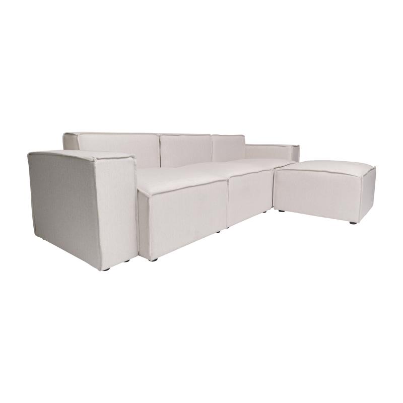 IS-IT2231-4PCSEC-CRM-GG Bridgetown Luxury Modular Sectional Sofa, Cream - 4 Piece