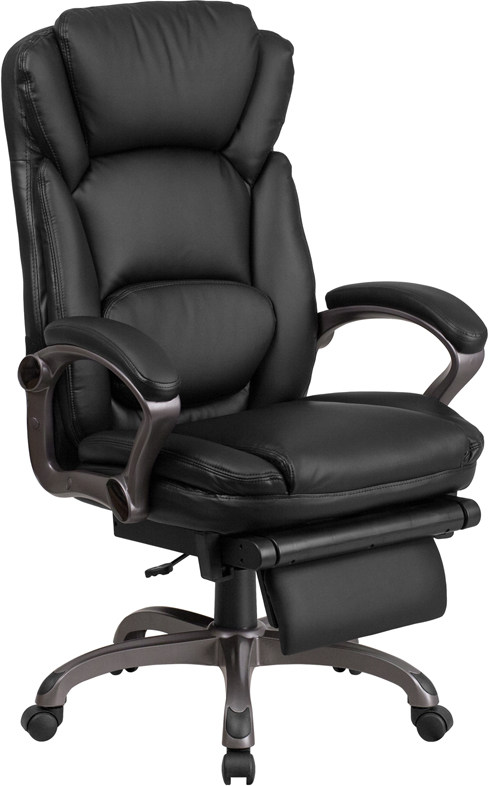 BT-90279H-GG High Back Executive Reclining Swivel Office Chair with Padded Armrests - Black