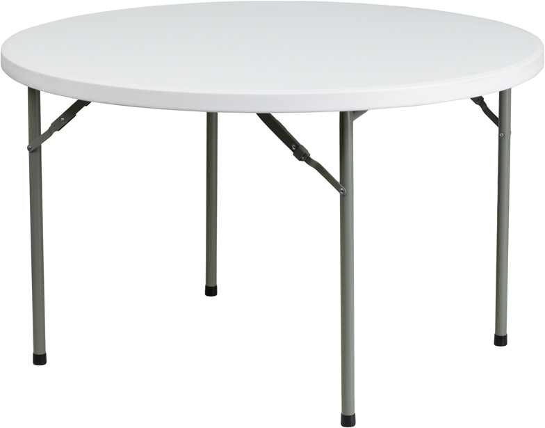 Dad-ycz-122r-gg 48 In. Round Granite White Plastic Folding Table