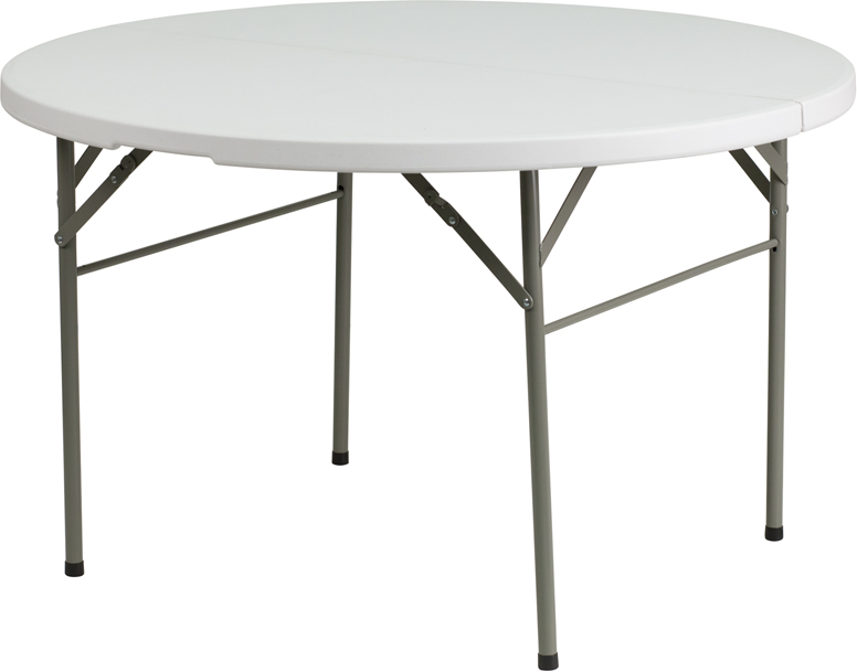 Dad-122rz-gg 48 In. Round Bi-fold Granite White Plastic Folding Table