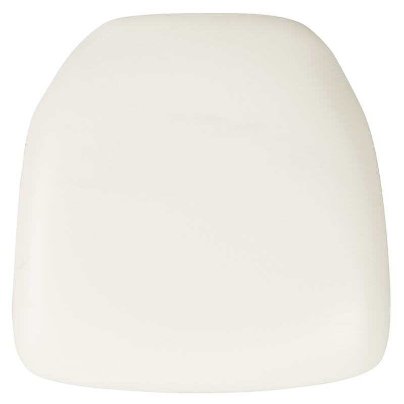 Bh-wh-hard-vyl-gg Hard White Vinyl Chiavari Chair Cushion
