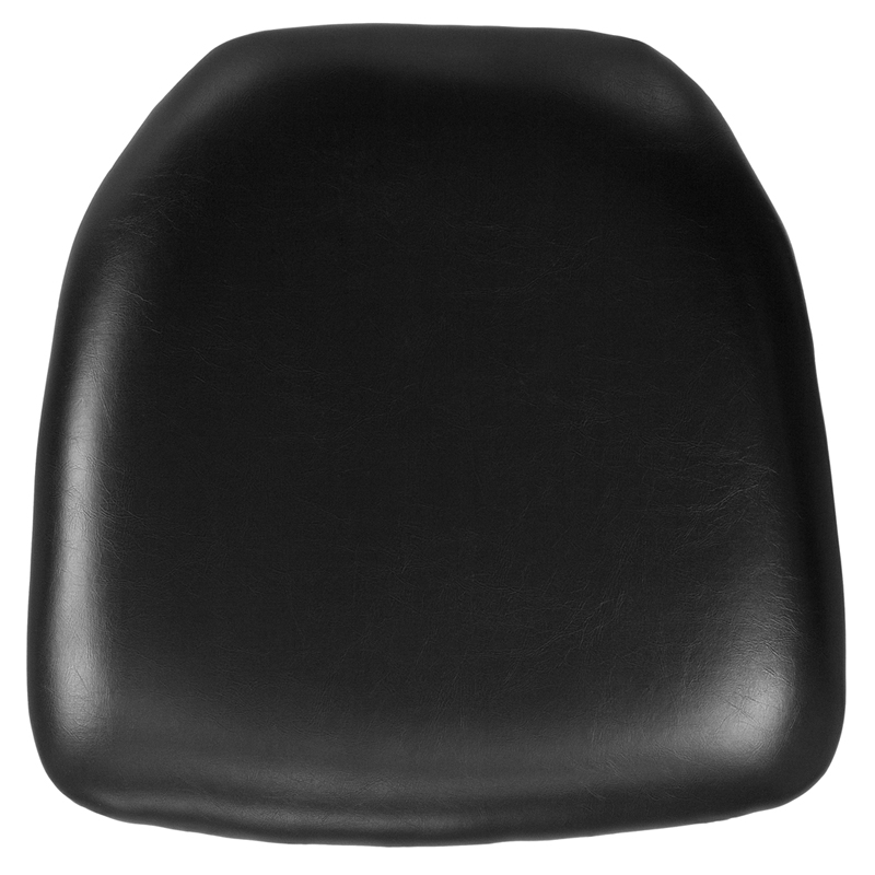 Bh-bk-hard-vyl-gg Hard Black Vinyl Chiavari Chair Cushion