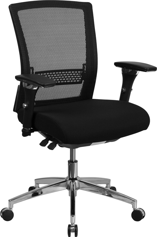 Go-wy-85-8-gg Hercules Series 24 By 7 Intensive Use 300 Lbs Rated Black Mesh Multifunction Executive Swivel Chair With Seat Slider