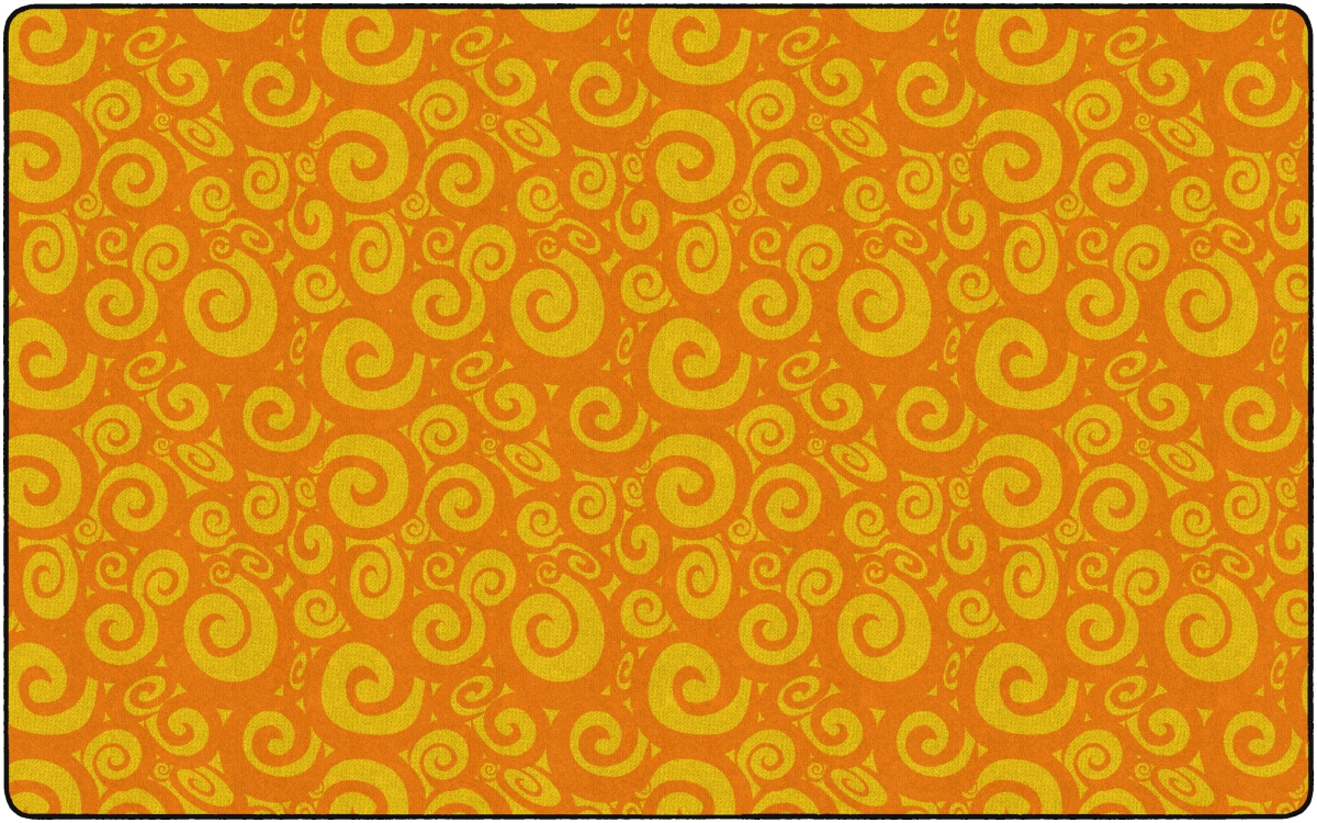 Fe391-44a 7 Ft. 6 X 12 Swirl Tone On Tone Rug, Orange - Rectangle