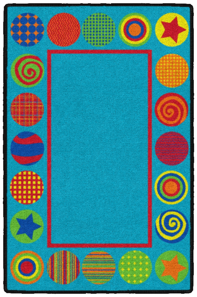 Ce330-08w 3 X 2 Ft. Patterned Circles Rug Mat - Rectangle