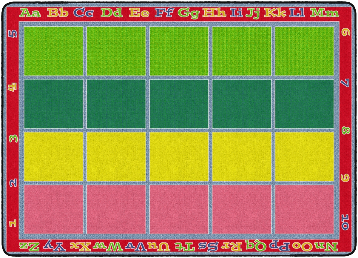 Fe343-32a 6 Ft. X 8 Ft. 4 In. Sitting Grid Classroom Rug, Bright - Rectangle