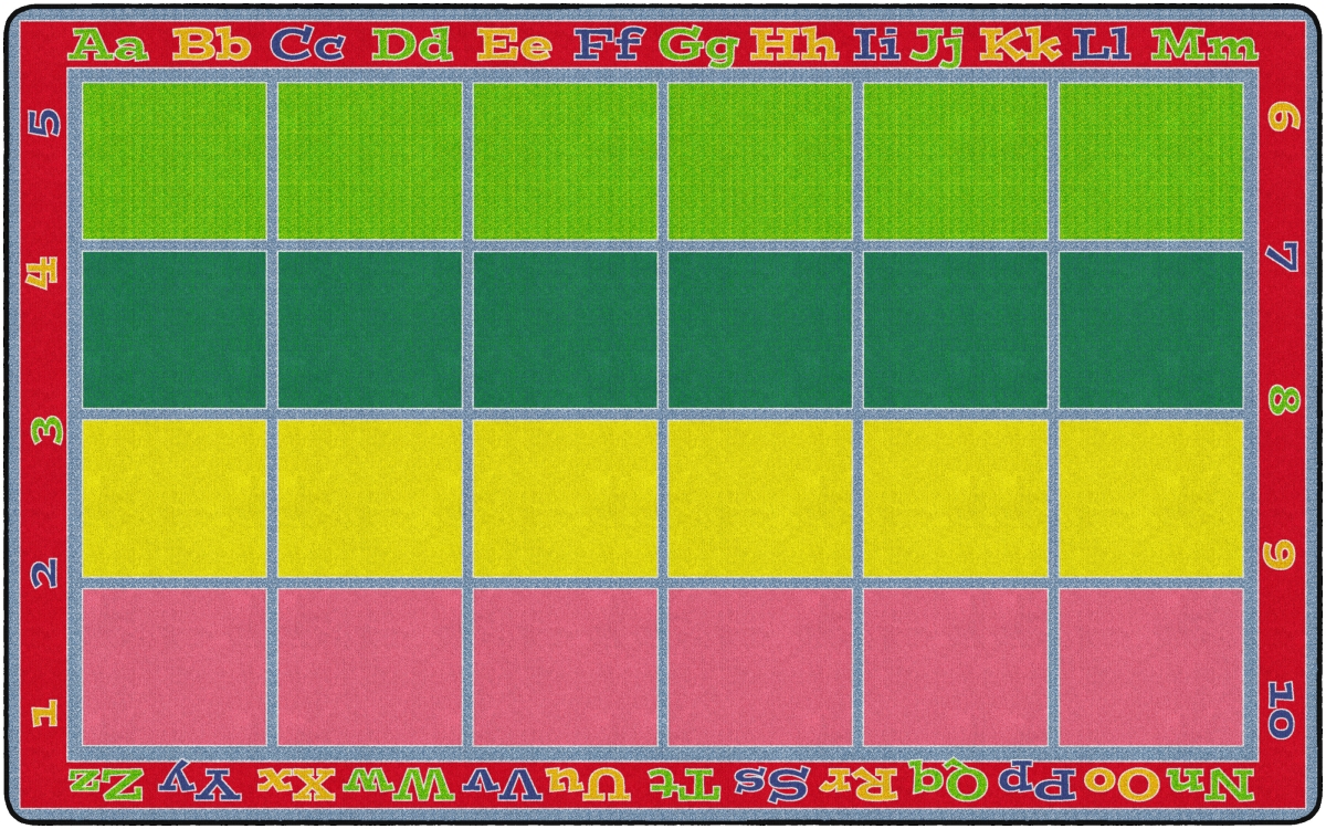 Fe343-44a 7 Ft. 6 In. X 12 Ft. Sitting Grid Classroom Rug, Bright - Rectangle