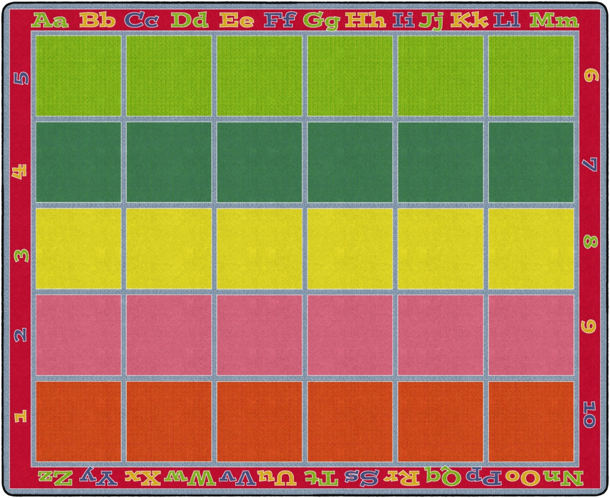Fe343-58a 10 Ft. 9 In. X 13 Ft. 2 In. Sitting Grid Classroom Rug, Bright - Rectangle