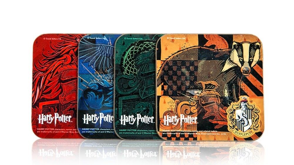 5055169485989 Harry Potter Hogwarts House Crest Hardboard Coaster - Set Of 4