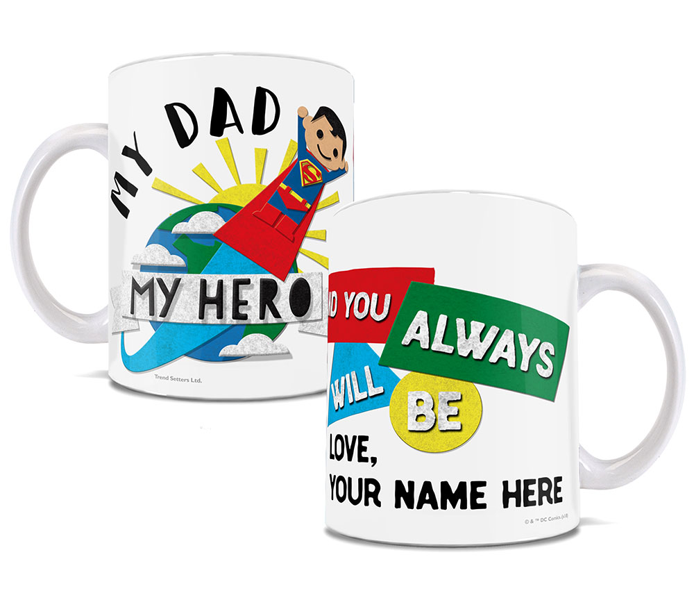 Wmug799 Dc Superman My Dad My Hero-personalized Ceramic Mug
