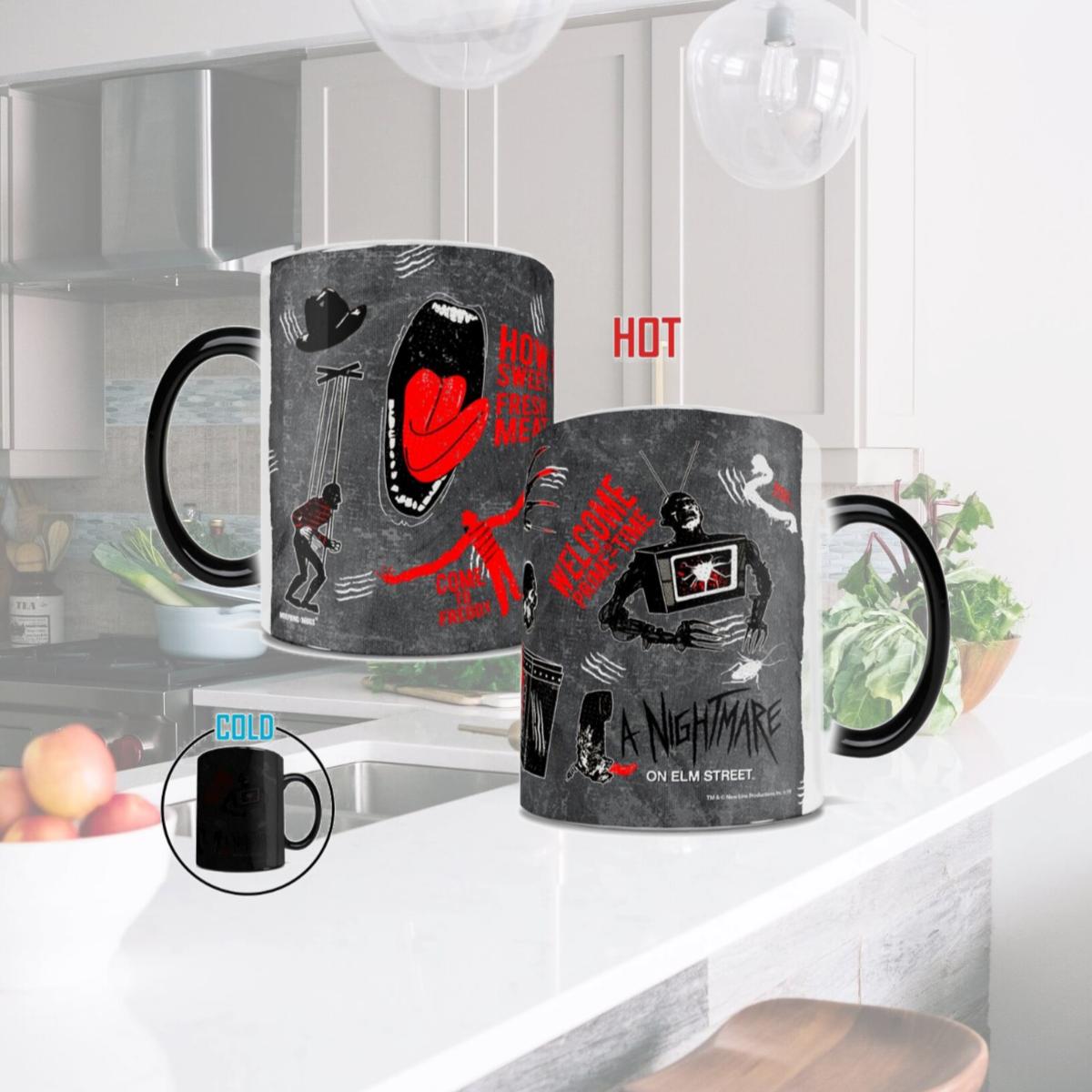 Picture of Trend Setters MMUG975 Nightmare on Elm Street How Sweet Fresh Meat Morphing Heat-Sensitive Mug