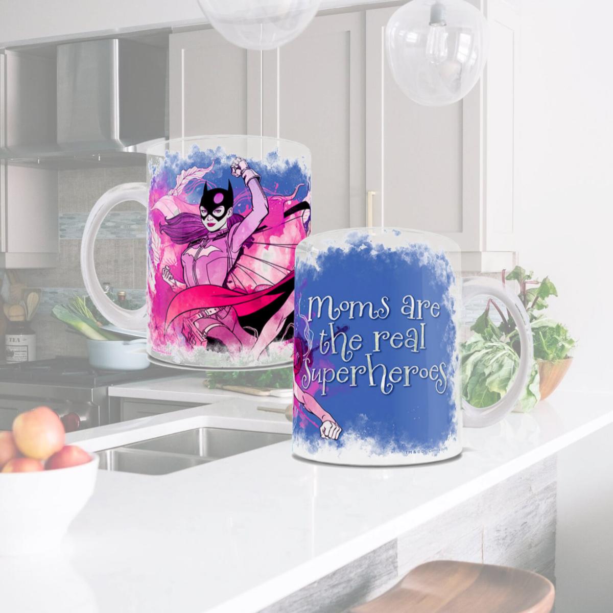 Picture of Trend Setters WMUG976 DC Women Mothers Day Batgirl & Supergirl Watercolor Ceramic Mug, White