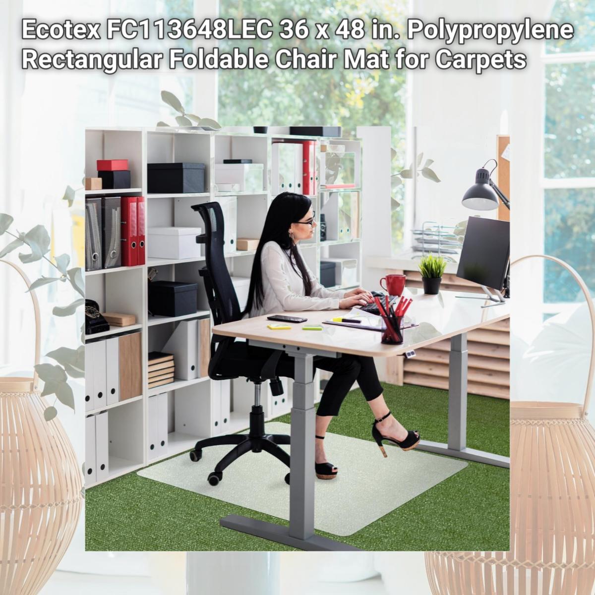 Picture of Ecotex FC113648LEC 36 x 48 in. Polypropylene Rectangular Foldable Chair Mat for Carpets
