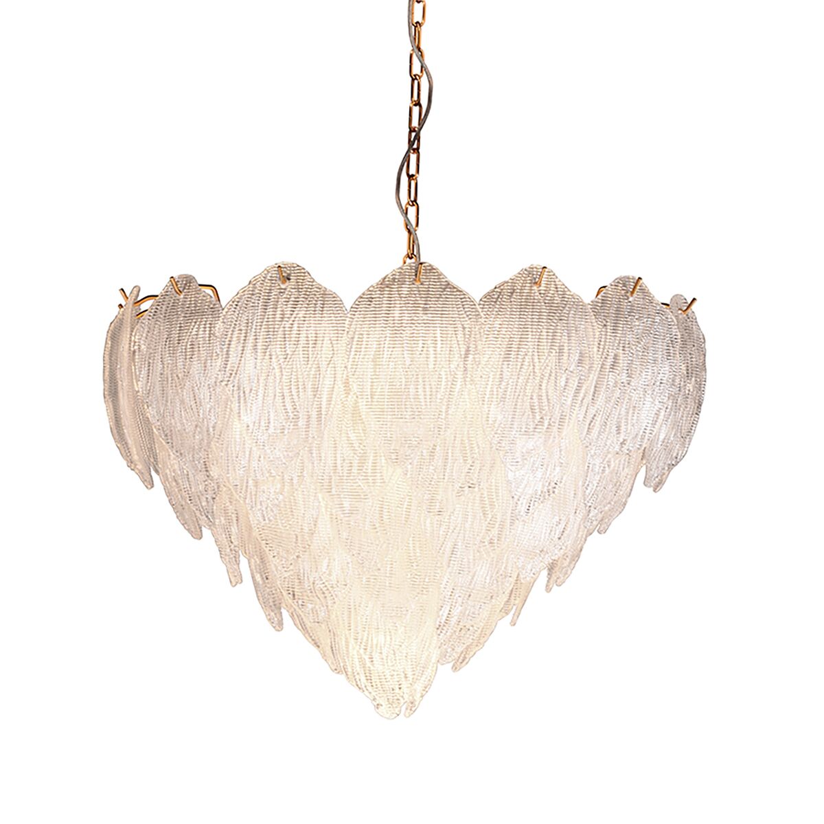 Ch9081-65 Acanthus Textured Glass Updated Modern Glam Large Chandelier