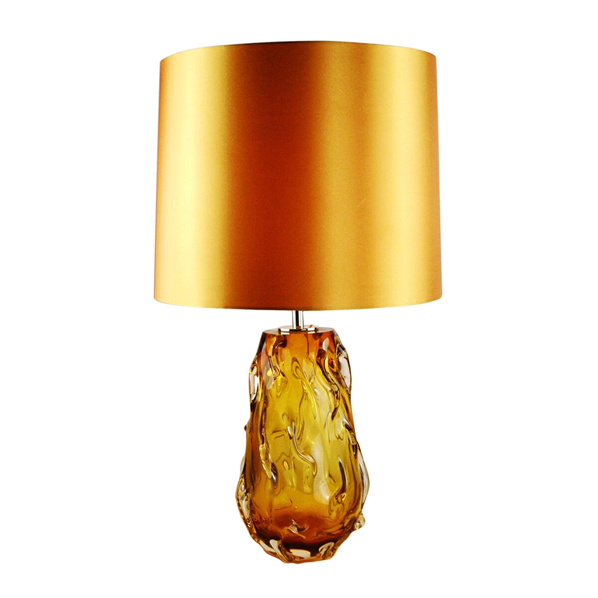 Tlg3024 Valencia Orange Retro Inpsired Accent Table Lamp In Solid Glass With French Wire